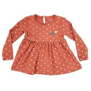 Lucky Brand Dress Toddler Girls 3T Copper Orange Bow Flowers Fit Flare Floral